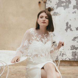 Blouse de mariage à fleurs Catherine