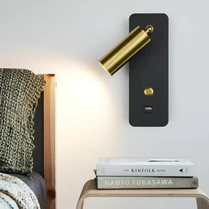 Applique murale LED avec interrupteur en forme de pilier pour chambre