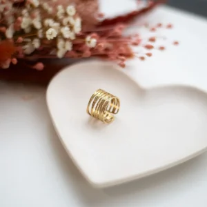 Bague multi-anneaux en acier doré – Bijou moderne & idée cadeau femme