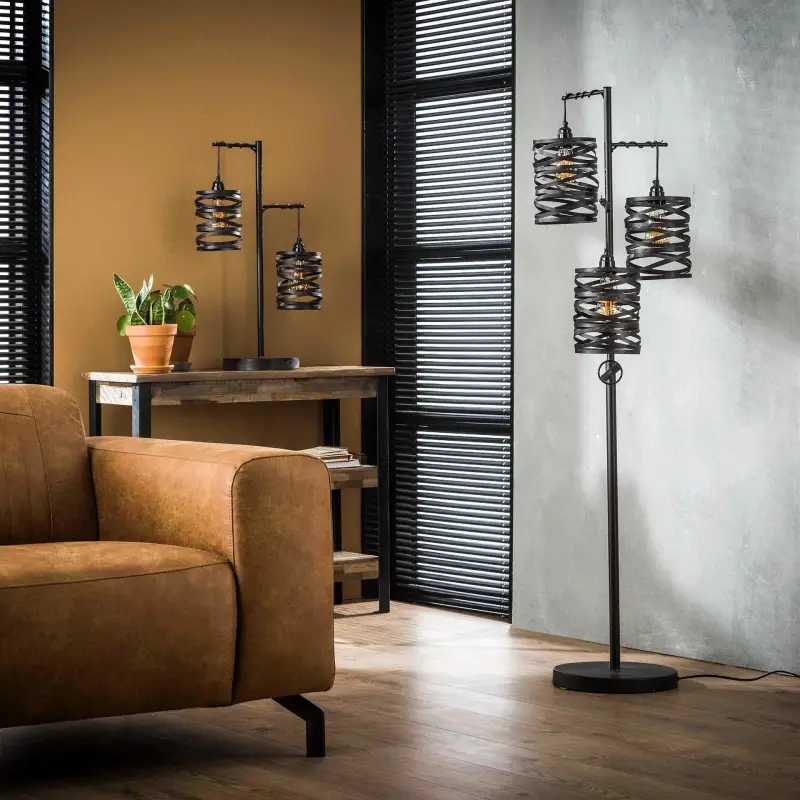 Lampe Industrielle Sur pied Vintage Torsadé – Image 4