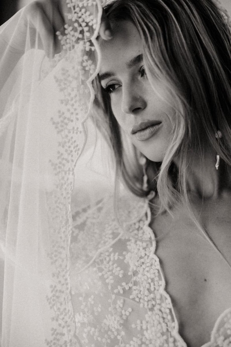 Voile de mariée avec galon en broderies mimosa Garance – Image 6